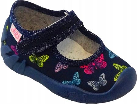 Kapcie buty przedszkolne dla dziewczynki na rzep w motylki ARS r.21