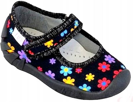 Kapcie w kwiatki na rzep buty przedszkolne dla dziewczynki ARS D135 r.25