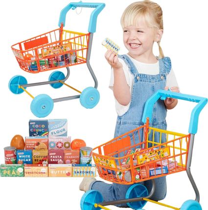 Casdon Zestaw Wózek Sklepowy Z Zakupami Dla Dzieci Kolorowy Supermarket