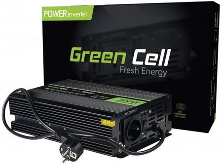 ZESTAW PRZETWORNICA Green Cell 12V/230V 300W/600W CZYSTY SINUS + AKUMULATOR AGM 12V 45Ah