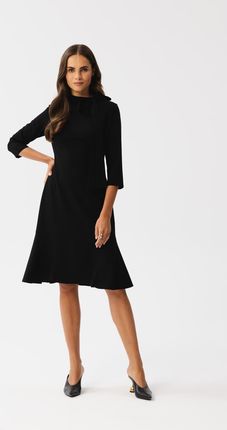 S346 Sukienka z wiązaniem przy szyi - czarna (kolor czarny, rozmiar XL)