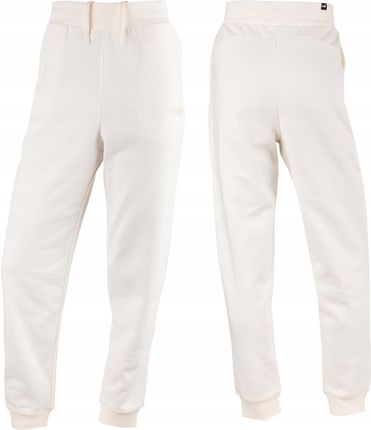 Spodnie damskie Puma ESS+ Embroidery High-Waist Pants FL kremowe 670007 99