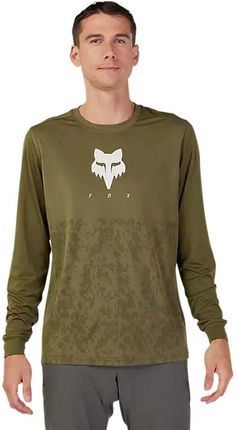 Fox Letnia Koszulka Kolarska Z Długim Rękawem - Ranger Tru Dri - Zielony M
