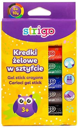 Kredki Żelowe Strigo W Sztyfcie 6 Kolorów