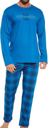 Bawełniana piżama męska Cornette 124/247 niebieska (M)