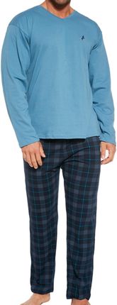 Bawełniana piżama męska Cornette 124/240 niebieska (XL)