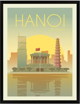 Mpink Plakat Miasta Hanoi 24X30 Cm + Ramka Czarna 13452