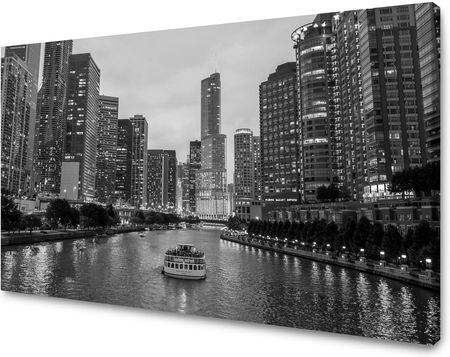 Mpink Obraz Na Płótnie Architektura Chicago Czarno Białe 120X80 Cm 6180