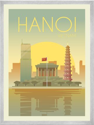 Mpink Plakat Miasta Hanoi 24X30 Cm + Ramka Srebrna 13501