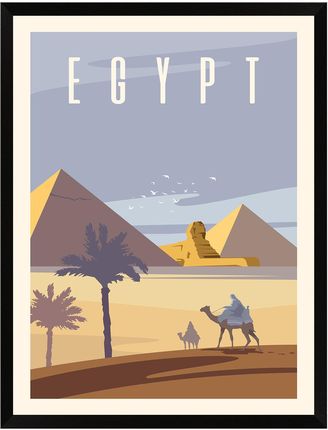 Mpink Plakat Państwa Egipt 21X29,7 Cm + Ramka Czarna 13181