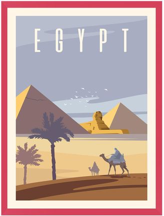 Mpink Plakat Państwa Egipt 24X30 Cm + Ramka Amarant 13193