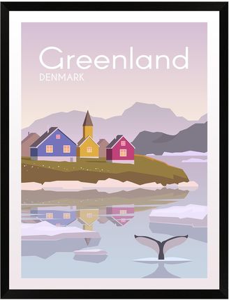 Mpink Plakat Państwa Grenlandia 21X29,7 Cm + Ramka Czarna 13360