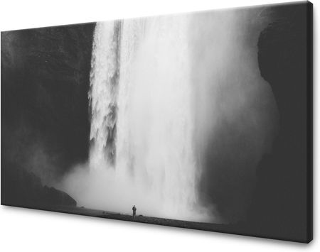 Mpink Obraz Na Płótnie Czarno Białe Wodospad 100X80 Cm 1360
