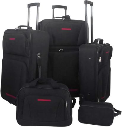 Zestaw walizek podróżnych, 5 elementów, kolor czarny