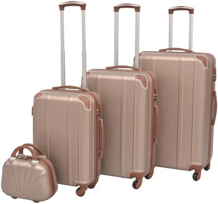 Zestaw walizek na kółkach w kolorze szampańskim, 4 szt.