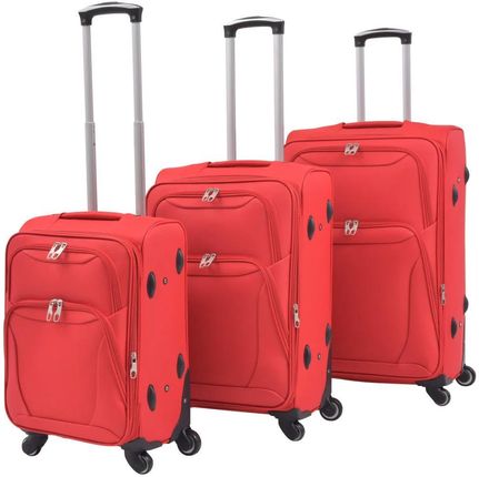 3-częściowy komplet walizek podróżnych, czerwony