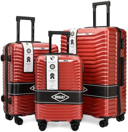 Zestaw 3 walizek KEMER RGL PC1 Czerwony