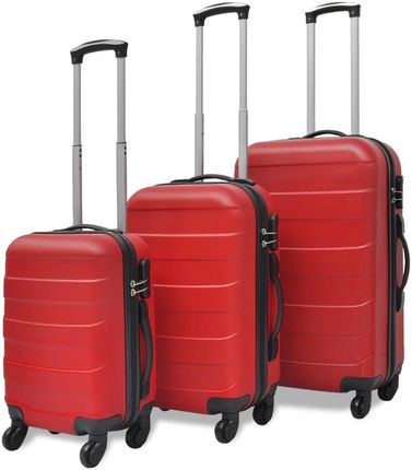 Zestaw 3 walizek podróżnych, czerwony, 45,5/55/66 cm