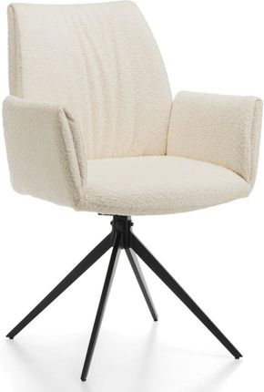 krzesło PRATO tapicerowane boucle jasnobeżowe ecru