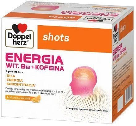 Doppelherz shots Energia wit.B12 + kofeina 25 ml x 20Amp.