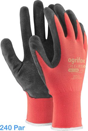 Ogrifox Rękawice Robocze / Czerwono-Czarne / Ox-Lateks_Cb - 240 Par (8 - M)