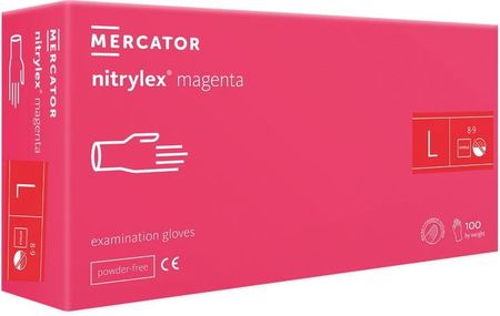 Rękawice Nitrylowe 100 szt. Nitrylex Magenta (L 8-9)