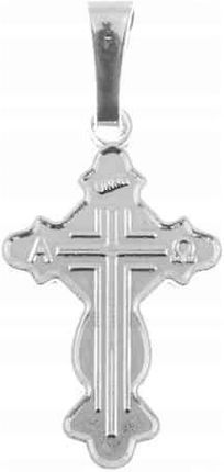 Krzyżyk Srebrny 925 Alfa I Omega Chrzest Komunia