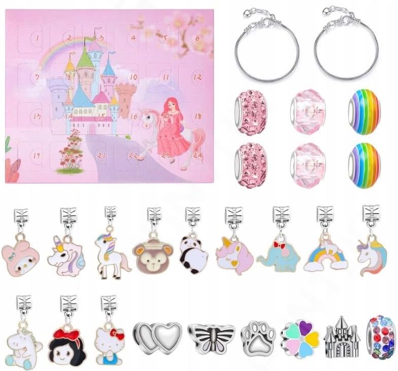 Kalendarz adwentowy bransoletka i charmsy