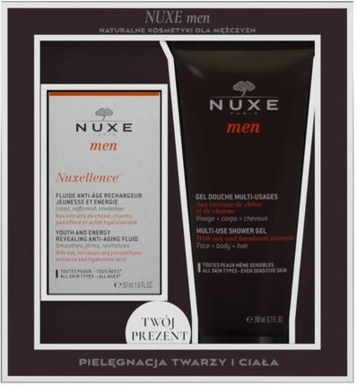 Nuxe Men Zestaw Nuxellence Fluid Przeciwstarzeniowy 50Ml + Żel Pod Prysznic 200Ml