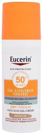 Eucerin Sun Oil Control Tinted Dry Touch Gel Cream Spf50+ Preparat Do Opalania Twarzy 50Ml Medium