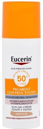 Eucerin Sun Protection Pigment Control Tinted Gel Cream Spf50+ Preparat Do Opalania Twarzy 50Ml Medium