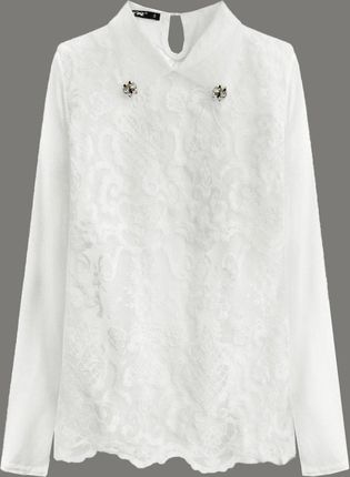Elegancka bluzka z kołnierzykiem ecru (8522/1)