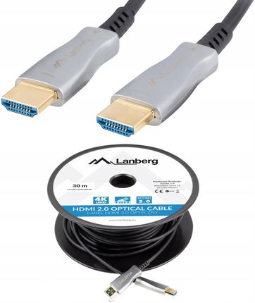 Lanberg Kabel Przewód Hdmi V2.0 4K 60Hz 144Hz Aktywny Ethernet Optyczny Aoc 30M