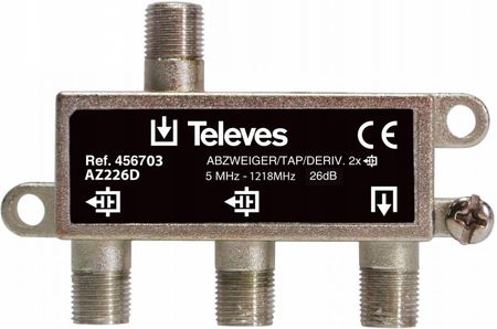 Televes Odgałęźnik Spliter Dvb-T 1/2 Tv 456703 Z Przelotem 26Db