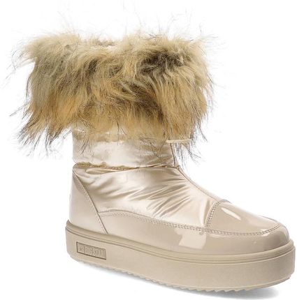 Beżowe Śniegowce Big Star Damskie Zimowe Buty