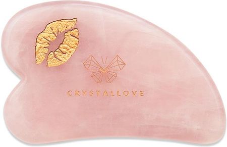 Crystallove Crystal Collection Zestaw: Płytka Do Masażu Twarzy Gua Sha Z Kwarcu Różowego Selflove 1 Szt. + Serduszko