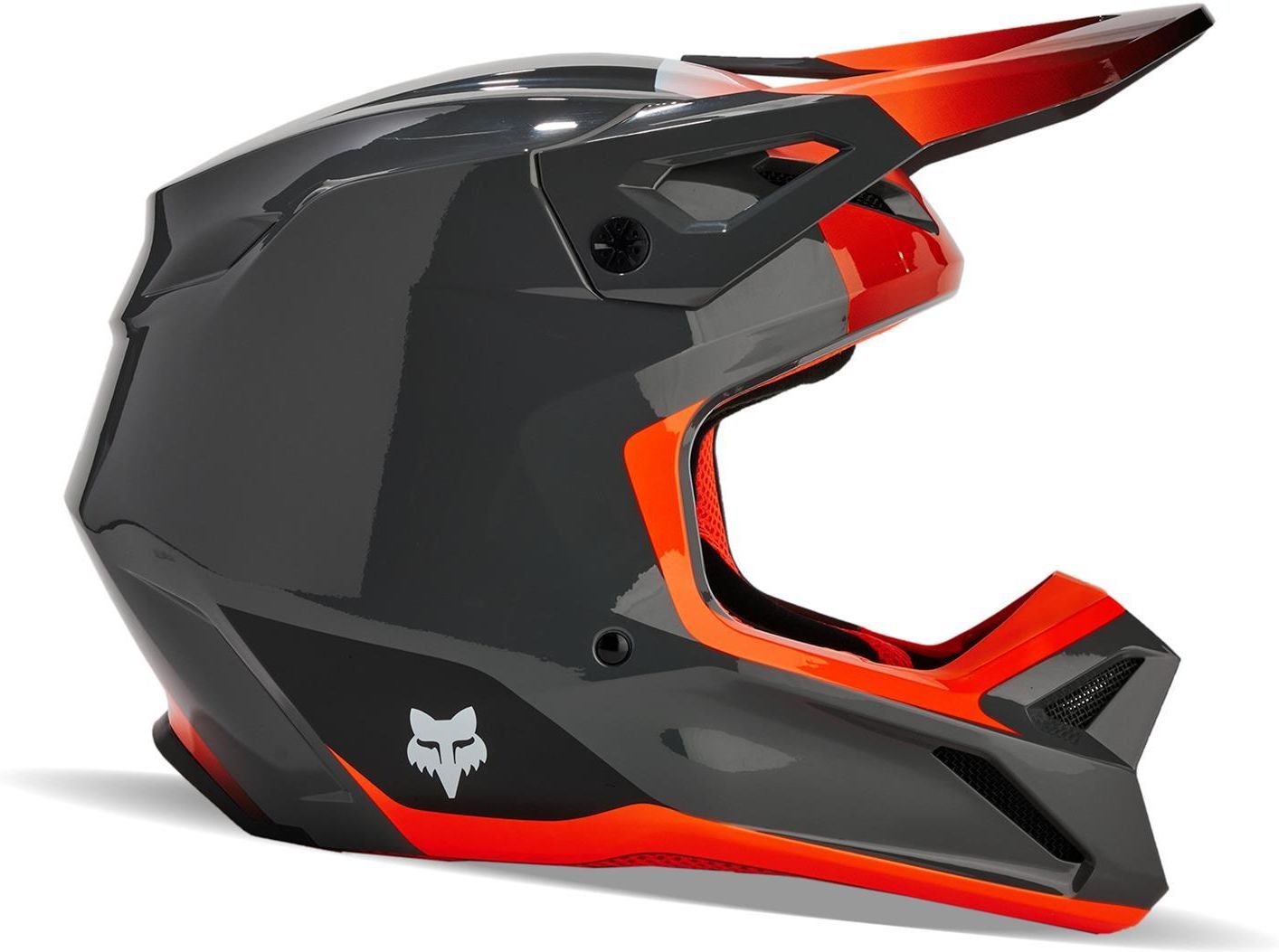 Kask Motocyklowy Fox Cross V Ballast Grey Szary Pomara Czowy Fluo