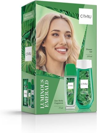Sarantis C-Thru Zestaw Prezentowy Luminous Emerald Dezodorant Naturalny Spray 75Ml+Żel Pod Prysznic 250Ml