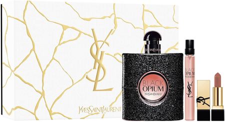 Ysl Yves Saint Laurent Black Opium Eau De Parfum 90Ml Trial Size And Mini Rouge Pur Couture Set