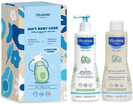 Laboratoires Expanscience Polska Sp. Z O.O. Mustela Soft Baby Care Delikatne Mycie Od 1. Dnia Życia Żel 500 Ml + Szampon