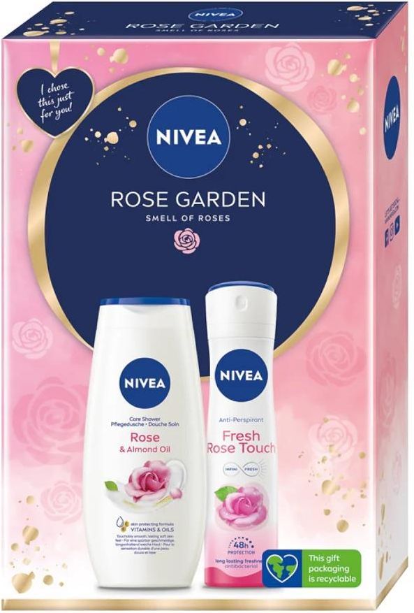 Zestaw Dla Kobiety Nivea Rose Garden Zestaw Żel Pod Prysznic 250 Ml Antyperspirant Spray 150ml 1794