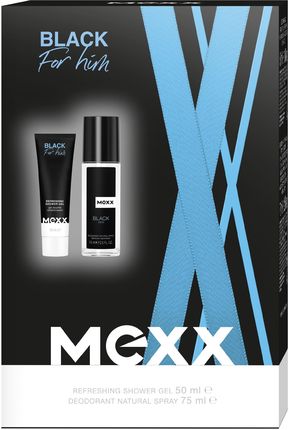 Coty Mexx Zestaw Prezentowy Black For Him Żel Pod Prysznic 50Ml+ Deo Naturalny Spray 75Ml