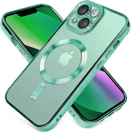 Bowi Metaliczne Etui Obudowa Case Magsafe Do Iphone 13 Jasny Zielony