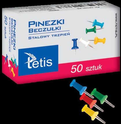 Tetis Pinezki Beczułki Kolor Mix 50szt. Paczka 10 Sztuk