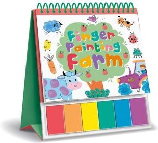Finger Painting Farm: Easel Coloring Book with 6 Paints