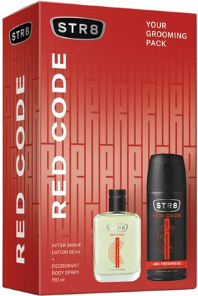 Sarantis Zestaw Str8 Red Code: Woda Po Goleniu 50ml + Dezodorant W Sprayu 150ml