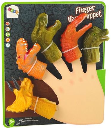 Leantoys Pacynki Na Palce Dinozaury Zwierzęta 5Szt. - zdjęcie 3