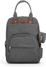 Zdjęcie Feelo Mom Backpack Dark Grey plecak do wózka dla mamy z matą do przewijania szary - Ostroróg