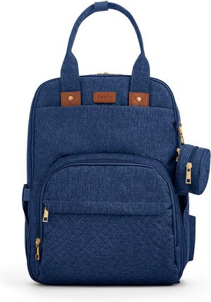 Feelo Mom Backpack Blue plecak dla mamy do wózka z matą do przewijania niebieski
