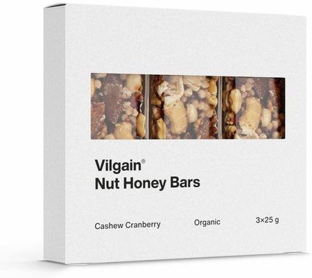 Vilgain Nut Honey Bar Bio Nerkowce I Żurawina 3x25g